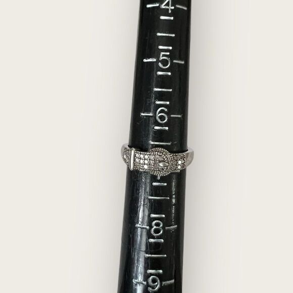 Genuine Diamonds buckle ring size 7 - Picture 7 of 9